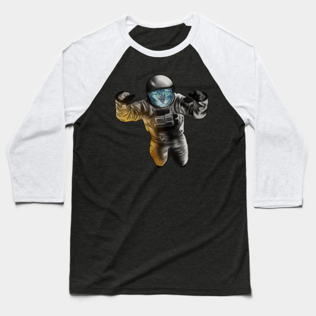Funny Cat Astronout, Space Universe Baseball T-Shirt by logiamerch