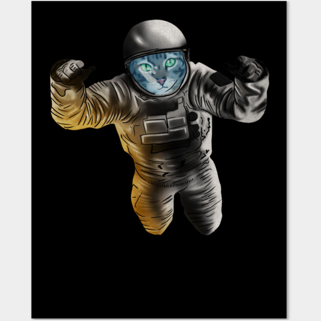 Funny Cat Astronout, Space Universe Wall Art by logiamerch