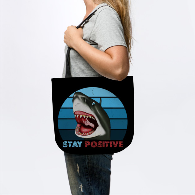 Funny Shark, Stay Positive, Motivational Thumbs Up by logiamerch