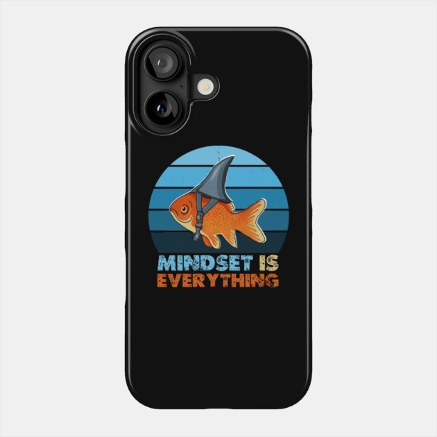 Funny Goldfish Shark, Mindset Motivational Quote Phone Case by logiamerch
