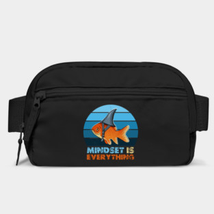 Funny Goldfish Shark, Mindset Motivational Quote Bag