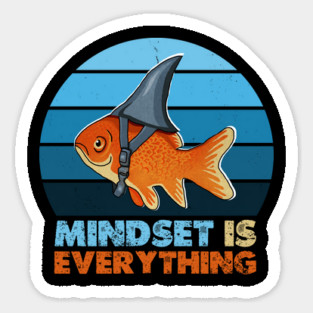 Funny Goldfish Shark, Mindset Motivational Quote Magnet