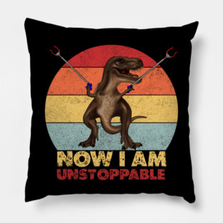 Funny T rex, with Pincers, Dinosaur, Unstoppable Pillow