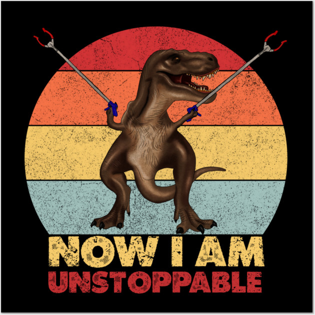 Funny T rex, with Pincers, Dinosaur, Unstoppable Wall Art by logiamerch