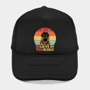 Funny Dog, German Shepherd Dog, Motivational Quote Hat