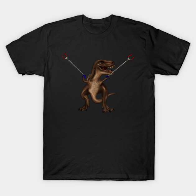Funny T rex, with Pincers, Dinosaur T-Shirt by logiamerch