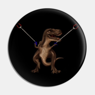 Funny T rex, with Pincers, Dinosaur Pin