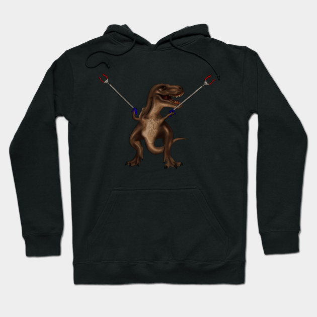 Funny T rex, with Pincers, Dinosaur Hoodie by logiamerch