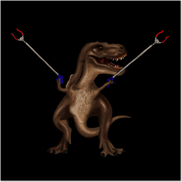 Funny T rex, with Pincers, Dinosaur Wall Art by logiamerch