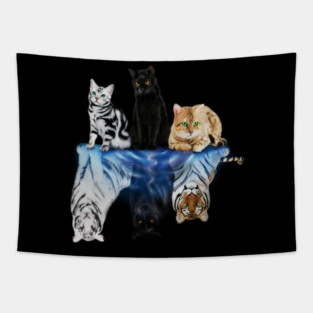 Cats and Big Cats Motivational Motivational Tapestry
