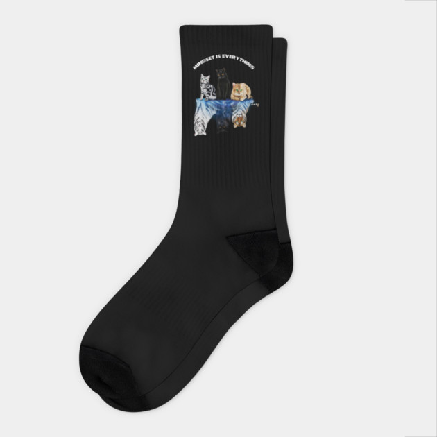 Cats and Big Cats, Motivational Mindset Socks by logiamerch