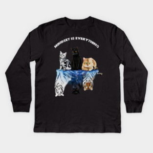 Cats and Big Cats, Motivational Mindset Kids Long Sleeve T-Shirt