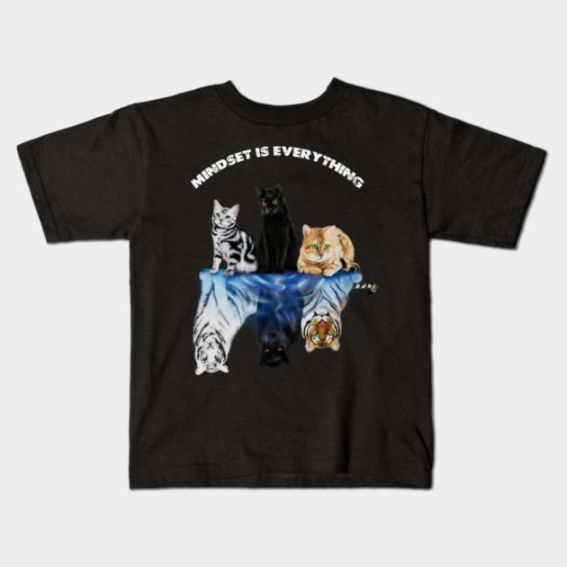 Cats and Big Cats, Motivational Mindset Kids T-Shirt by logiamerch