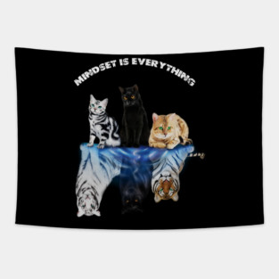 Cats and Big Cats, Motivational Mindset Tapestry