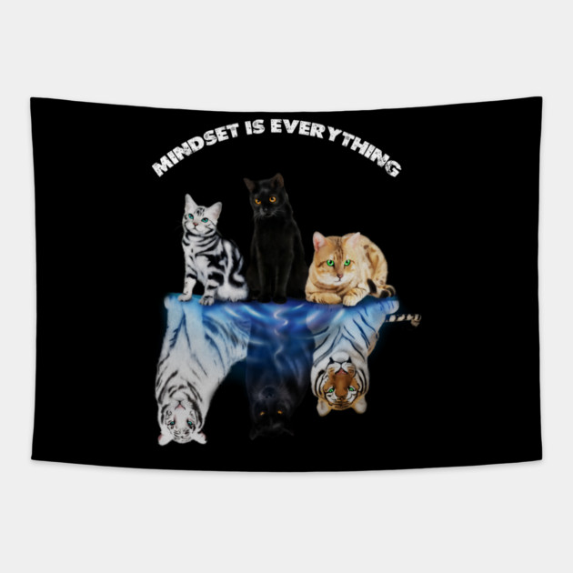 Cats and Big Cats, Motivational Mindset Tapestry by logiamerch