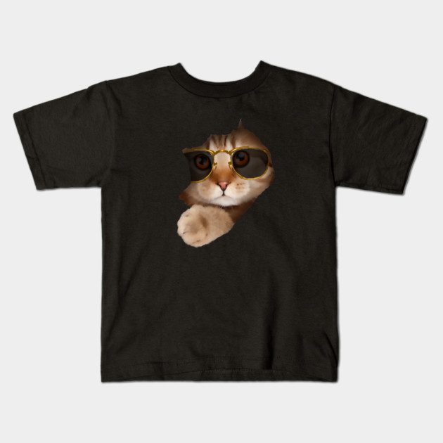 Funny Cat ripping through, Cat Lover Kids T-Shirt by logiamerch