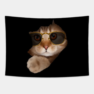 Funny Cat ripping through, Cat Lover Tapestry