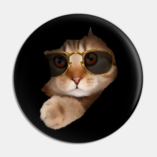 Funny Cat ripping through, Cat Lover Pin
