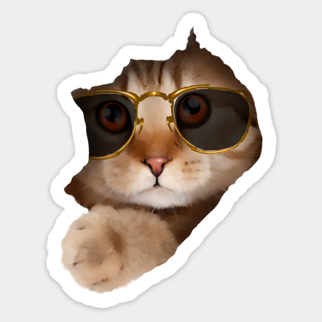 Funny Cat ripping through, Cat Lover Sticker by logiamerch