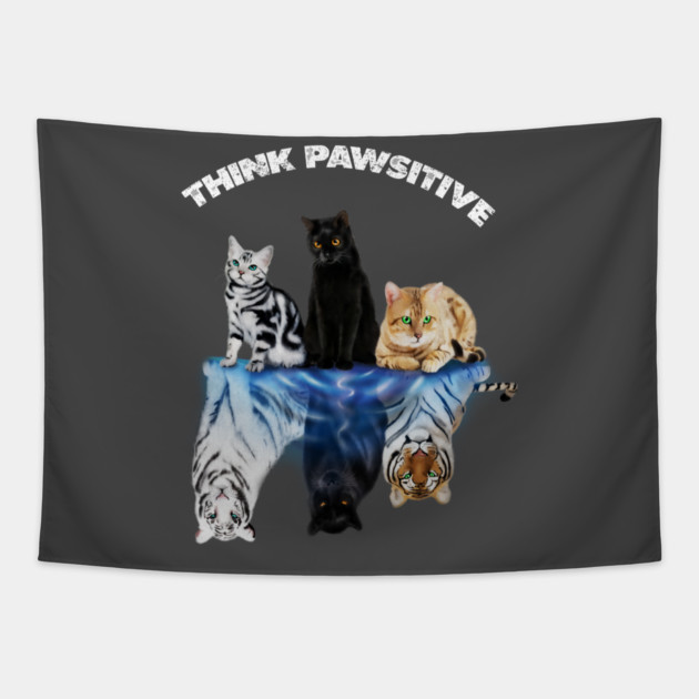 Cats, Thing Positive, Motivational Tapestry by logiamerch