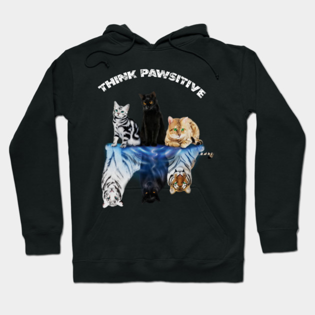 Cats, Thing Positive, Motivational Hoodie by logiamerch