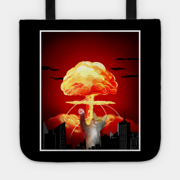 Funny Cat, Destroying Tote by logiamerch