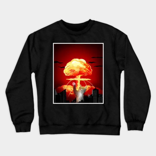 Funny Cat, Destroying Crewneck Sweatshirt by logiamerch