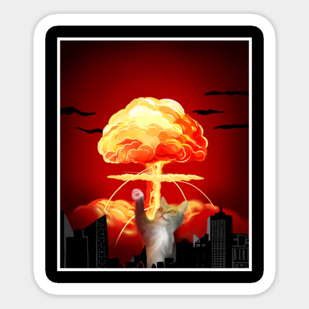 Funny Cat, Destroying Sticker by logiamerch