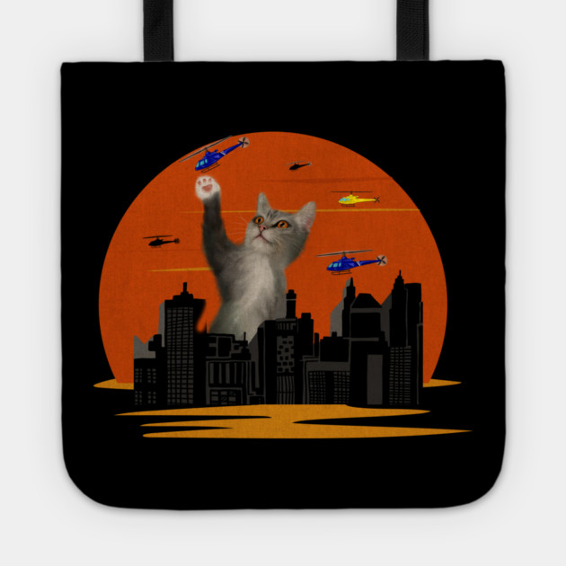 Funny Cat, Destroying, Cat Lover Tote by logiamerch