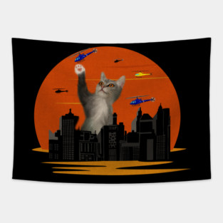 Funny Cat, Destroying, Cat Lover Tapestry