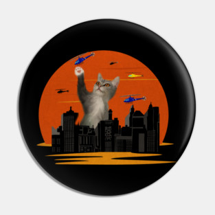 Funny Cat, Destroying, Cat Lover Pin