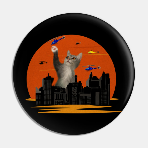 Funny Cat, Destroying, Cat Lover Pin by logiamerch