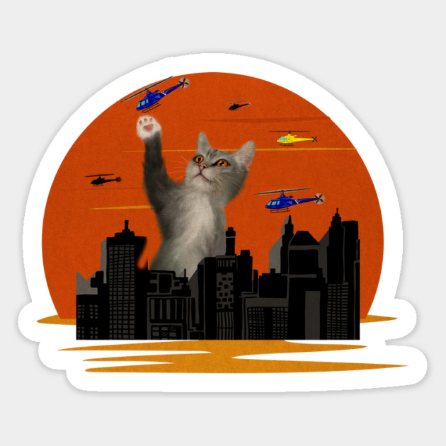 Funny Cat, Destroying, Cat Lover Sticker by logiamerch