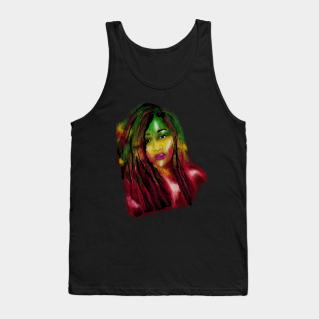 Rasta Woman, African Afro, Jamaica Tank Top by logiamerch