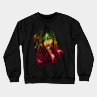 Rasta Woman, African Afro, Jamaica Crewneck Sweatshirt