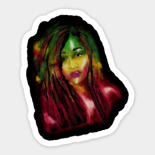 Rasta Woman, African Afro, Jamaica Sticker
