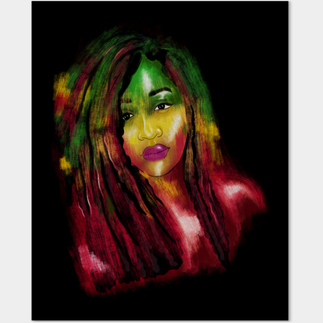 Rasta Woman, African Afro, Jamaica Wall Art by logiamerch