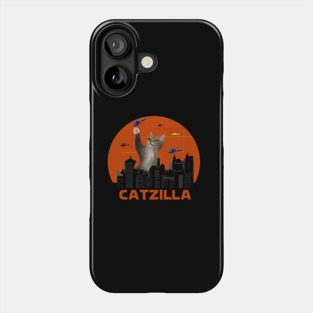 Funny Cat, Destroying, Catzilla Phone Case by logiamerch