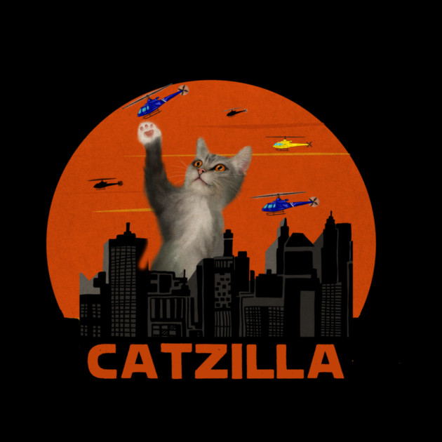 Funny Cat, Destroying, Catzilla by logiamerch