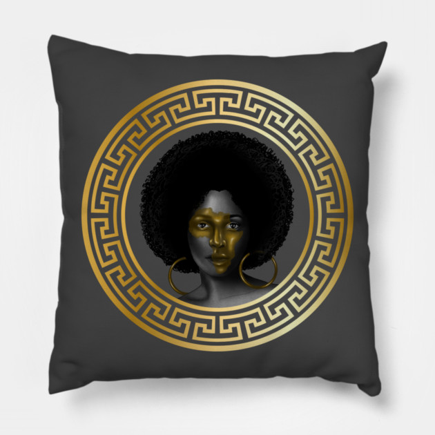 Afro Woman, Poud African Woman Pillow by logiamerch