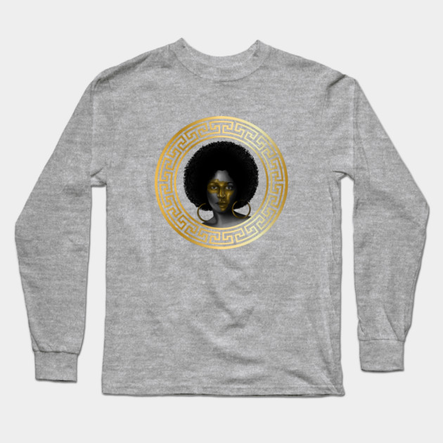 Afro Woman, Poud African Woman Long Sleeve T-Shirt by logiamerch