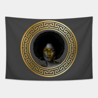 Afro Woman, Poud African Woman Tapestry