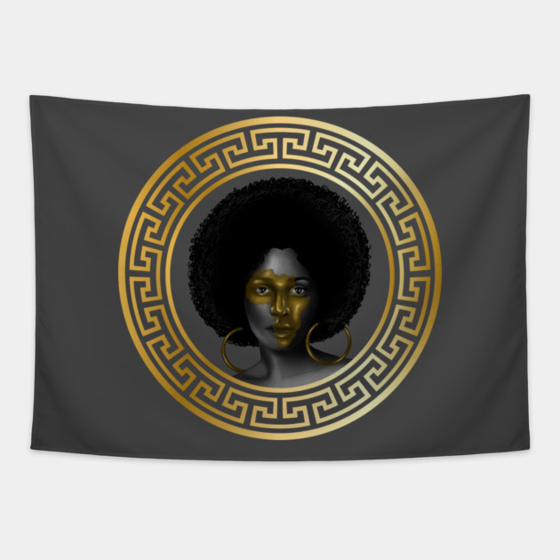 Afro Woman, Poud African Woman Tapestry by logiamerch