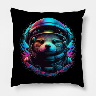 Retrowave Otter Space Pillow