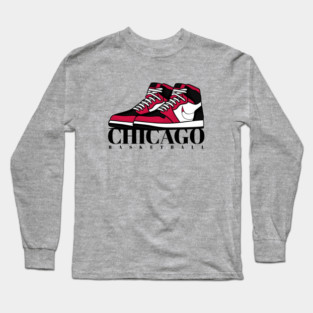 Chicago Basketball Sneakers Long Sleeve T-Shirt