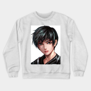 Grey Hair Anime Boy Crewneck Sweatshirt