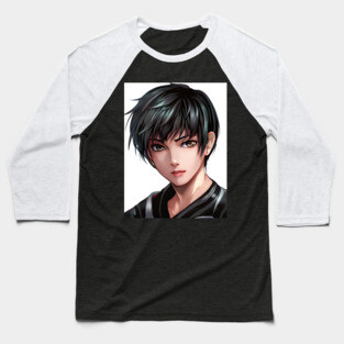Grey Hair Anime Boy Baseball T-Shirt