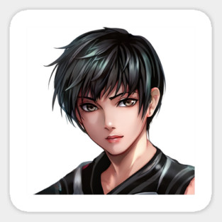 Grey Hair Anime Boy Sticker