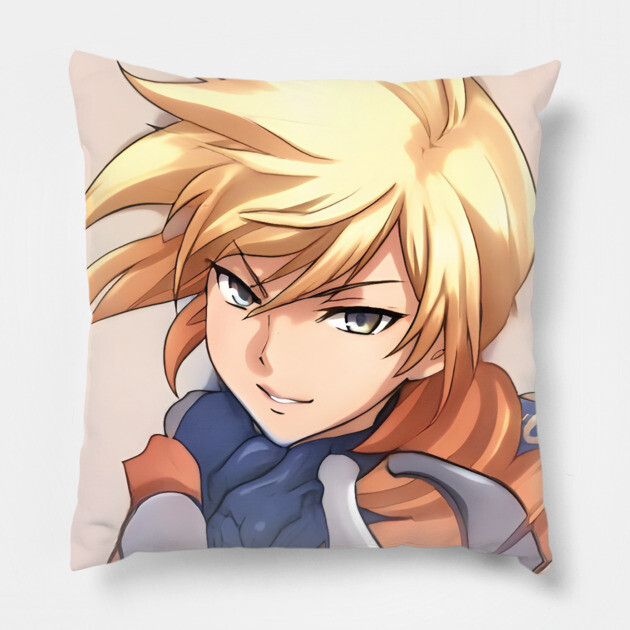 Blonde Hair Anime Boy Pillow by animegirlnft