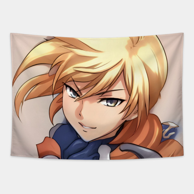 Blonde Hair Anime Boy Tapestry by animegirlnft
